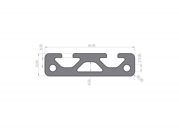 Aluminum profile 40x10 groove 5 I-type